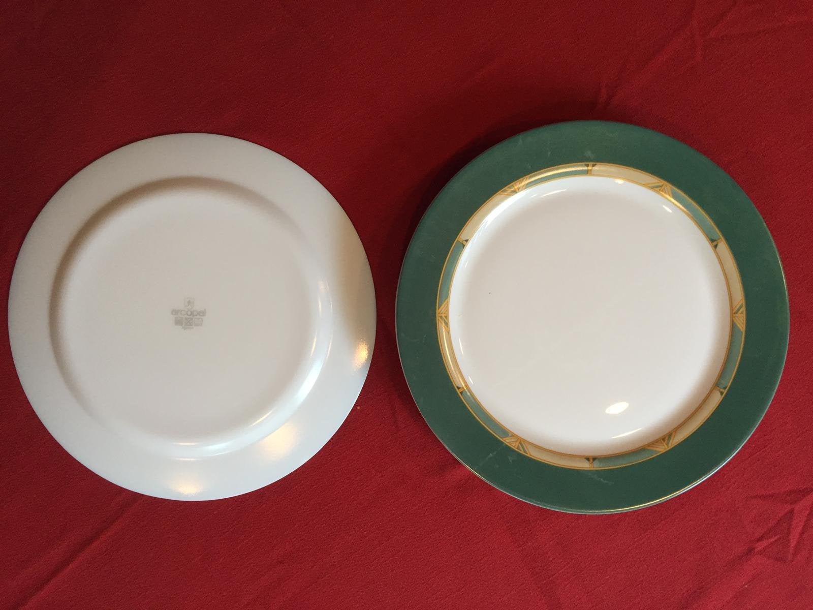 8 Vintage grote borden onderborden glas ARCOPAL Ø32 cm, Ophalen, Bord(en), Overige stijlen, Glas
