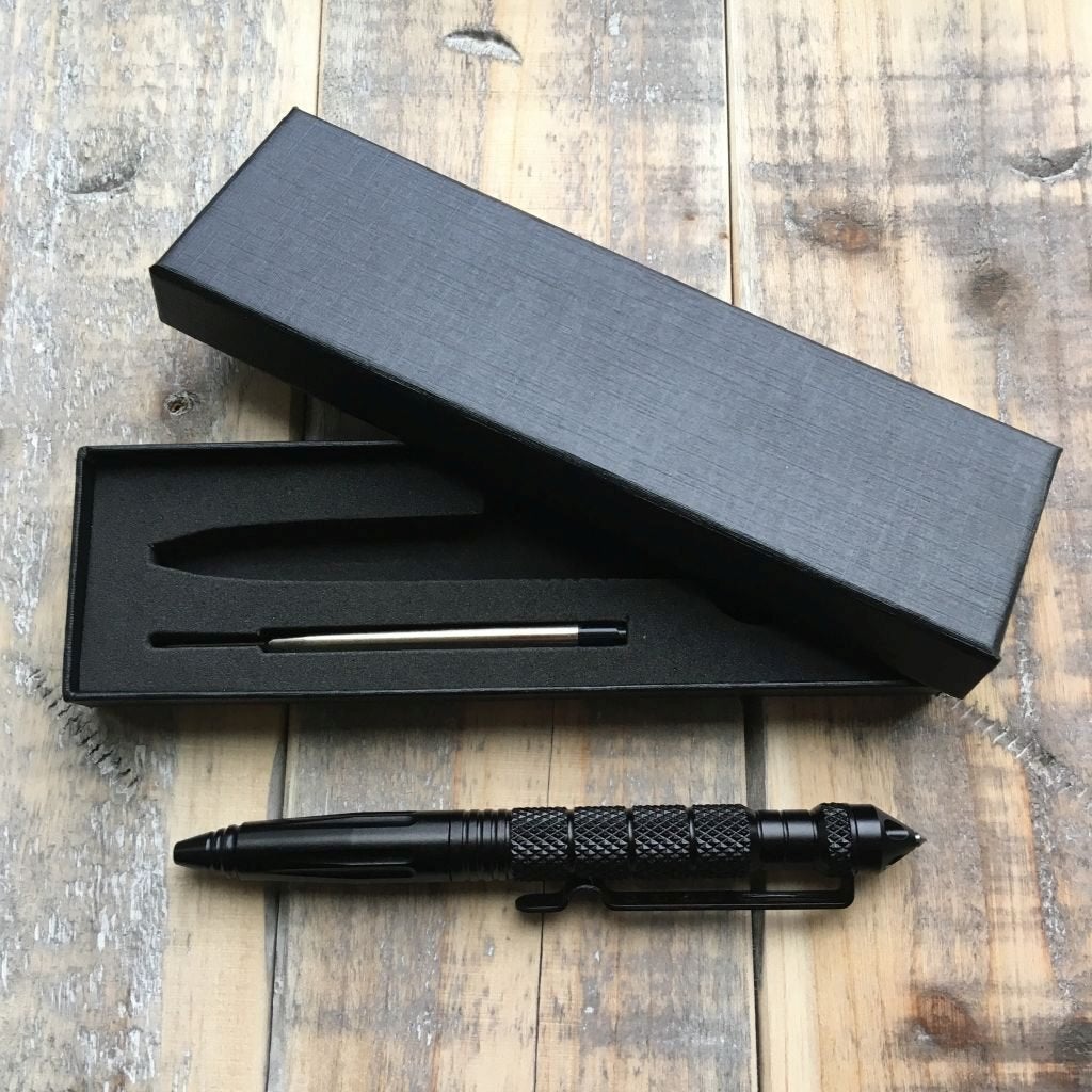 Kubotan pen met glasbreker in mat zwart, Verzenden, Overige soorten, Overige gebieden, Overige typen