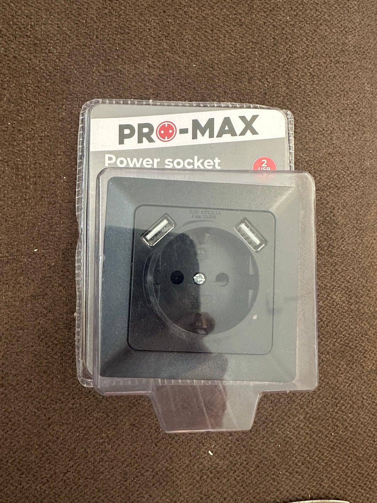 PRO-MAX Stopcontact met 2 USB-poorten, Ophalen of Verzenden, Nieuw, Overige merken, Stopcontact