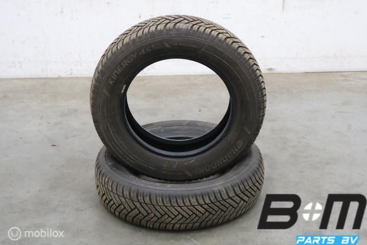 2 x 1657014 85T Hankook Kinergy 4S2 met 6mm 165 70 14, Auto-onderdelen, Banden en Velgen, Gebruikt, Band(en)