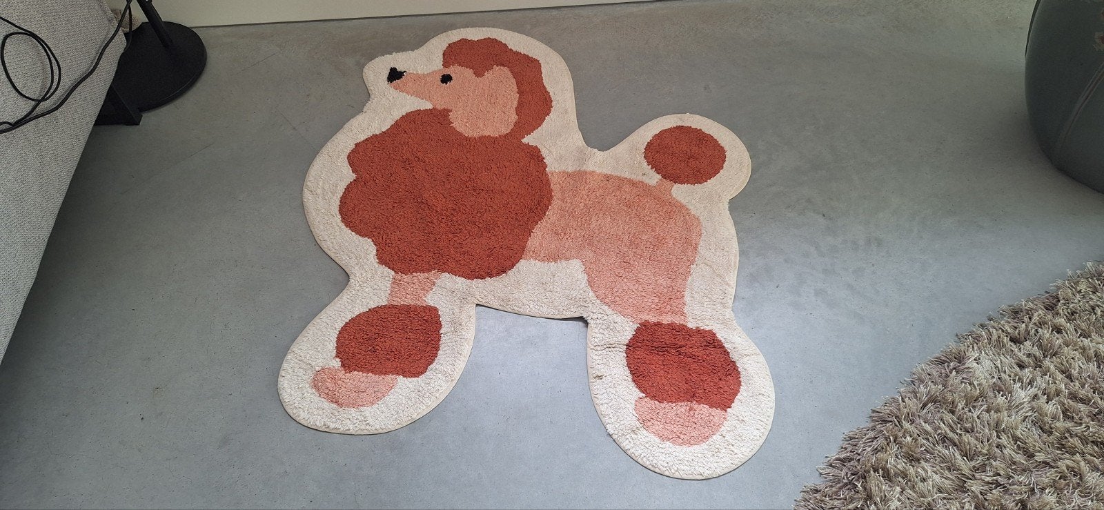 Leuk kinder vloerkleed poedel 85x100 cm, Kinderen en Baby's, Ophalen of Verzenden, Zo goed als nieuw