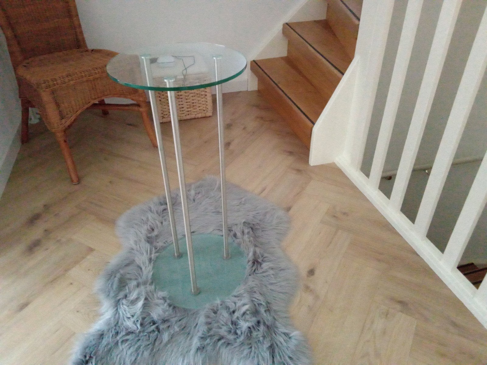 Glazen planten tafel., Huis en Inrichting, Ophalen, 50 tot 100 cm, Rond, 50 tot 100 cm