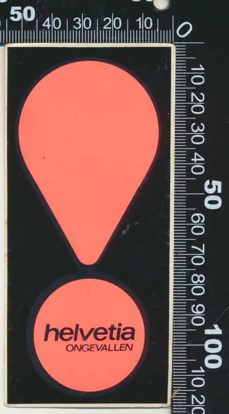 Sticker: Helvetia Ongevallen, Ophalen of Verzenden, Zo goed als nieuw, Bedrijf of Vereniging
