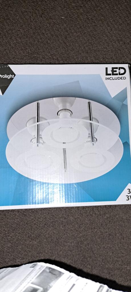 ProLight LED Plafondlamp - 3x GU10, Warm Wit Licht, Ophalen, Nieuw, Metaal, Modern