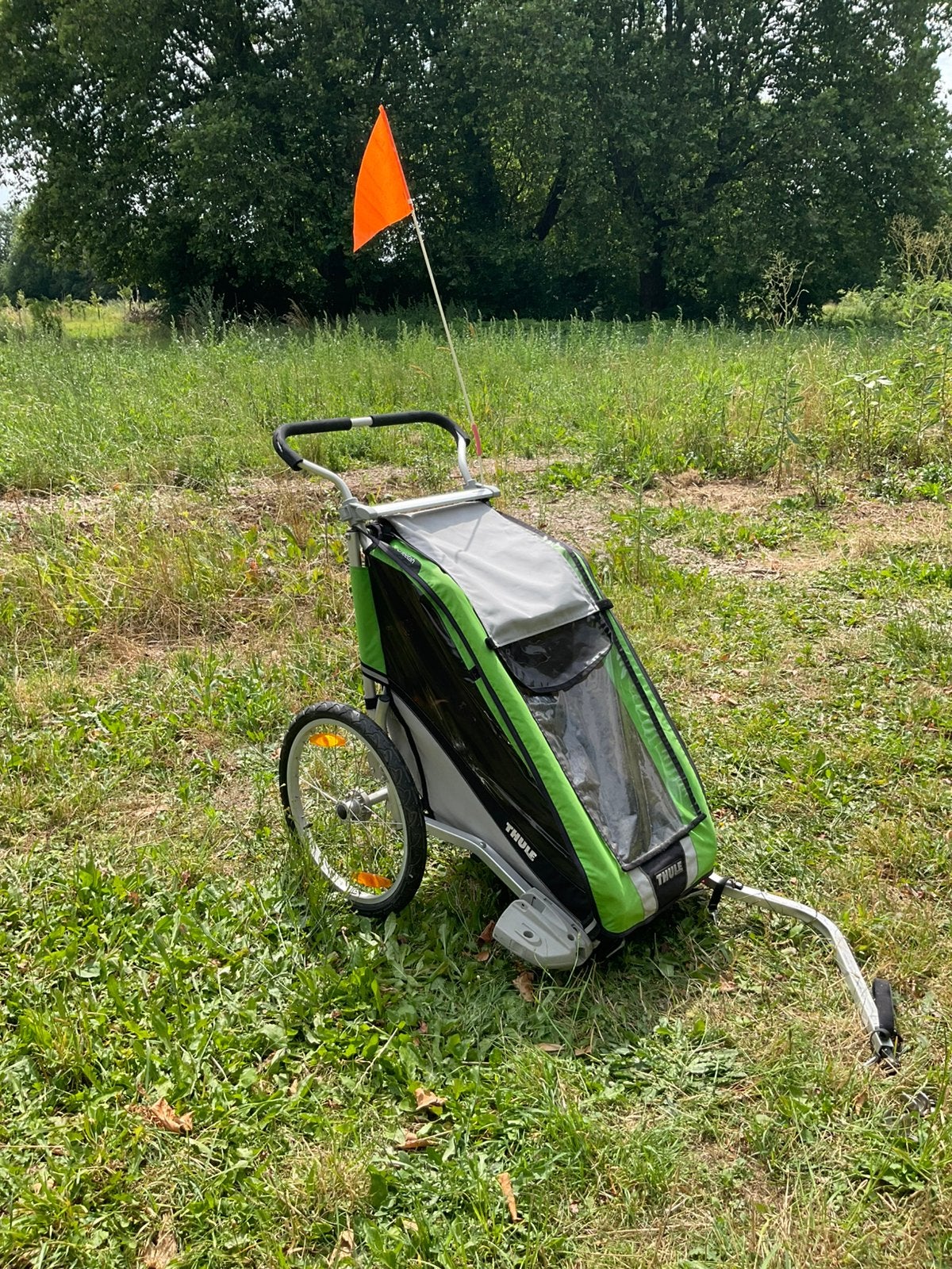 Fietskar Thule Chariot Cheetah vr 1 kind, incl. 2 koppeling, Fietsen en Brommers, Ophalen, Gebruikt, Opvouwbaar, 20 tot 40 kg