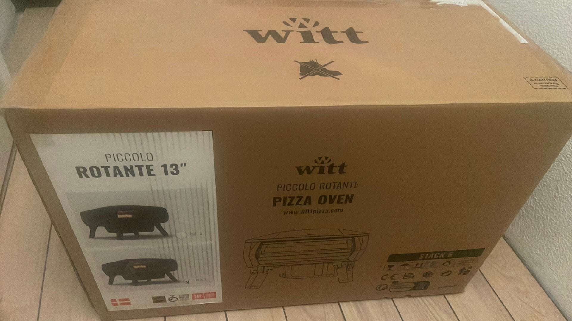 Pizzaoven witt piccolo rotante zwart(gas), Minder dan 45 cm, Overige merken, Pizzaoven, Nieuw