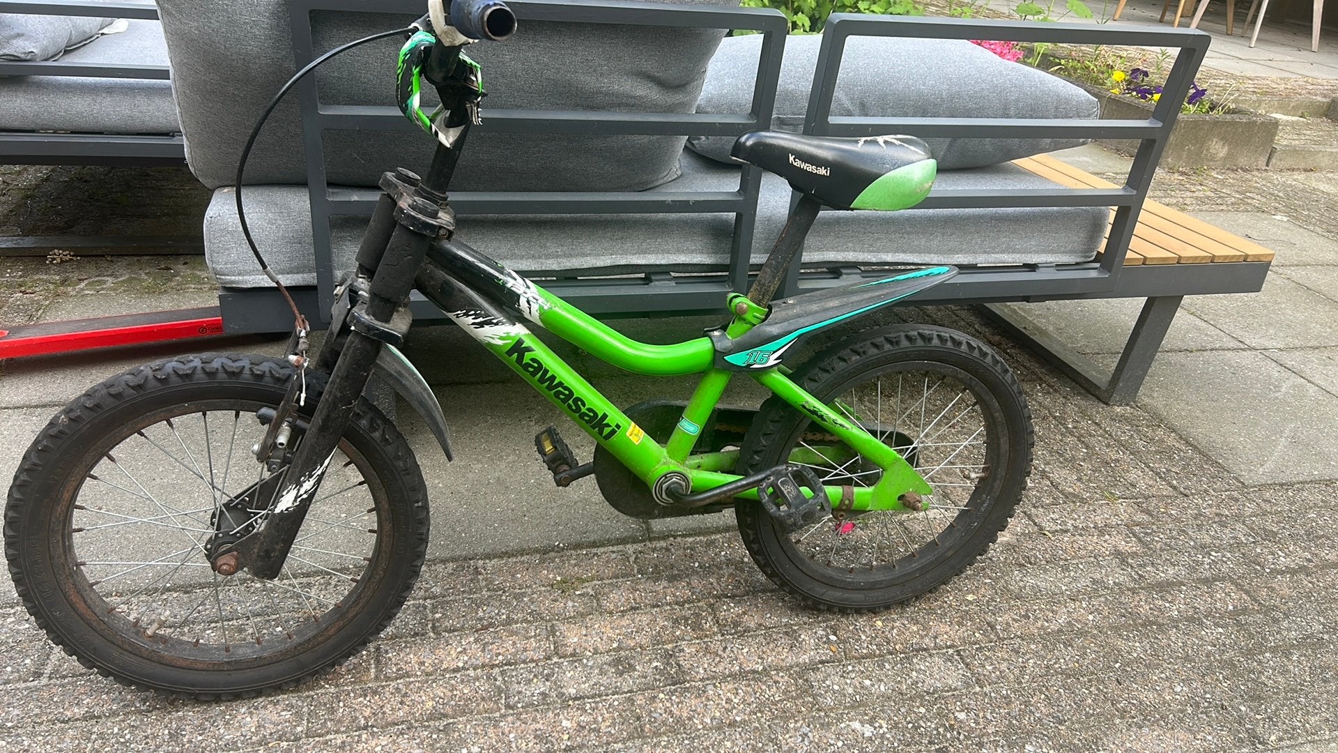Kawasaki crossfiets fiets 16 inch BMX, Fietsen en Brommers, Fietsen | Crossfietsen en BMX, Ophalen, Zo goed als nieuw, Staal, 16 tot 20 inch