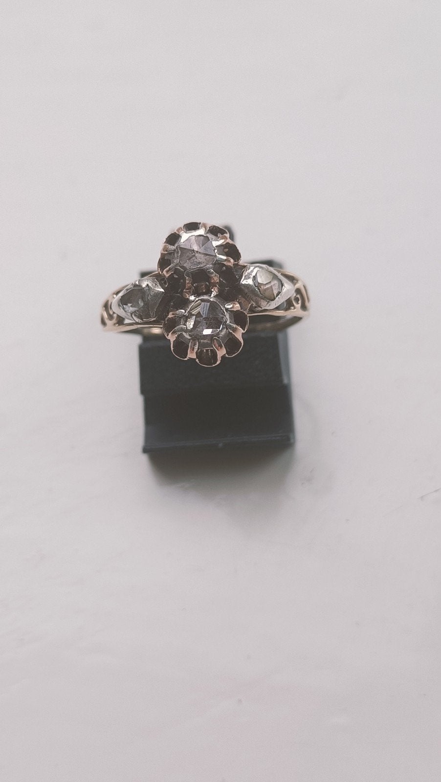 Antieke gouden ring met Roosdiamant, 14 krt, Verzenden, Goud, Ring, Met edelsteen