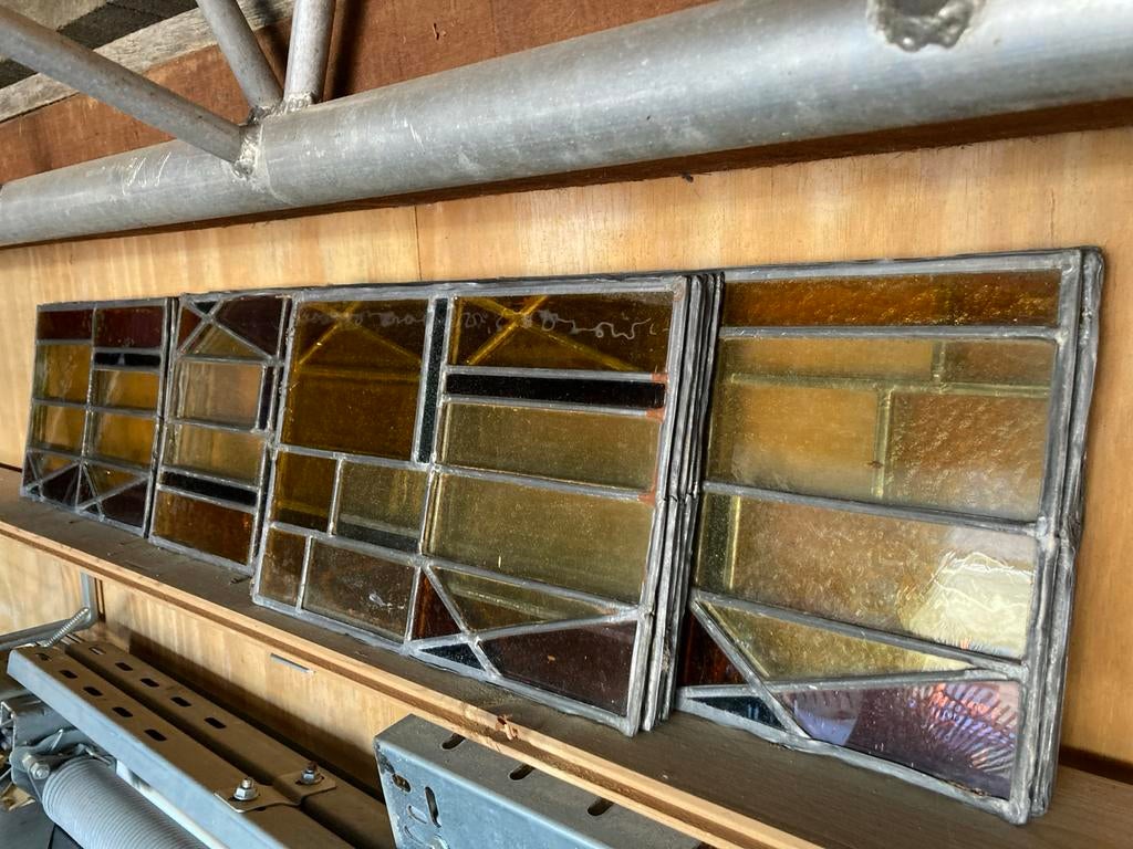 Glas in lood panelen 30x20cm - 19 stuks, Doe-het-zelf en Verbouw, Glas en Ramen, Ophalen, Gebruikt, Glasplaat, Minder dan 80 cm