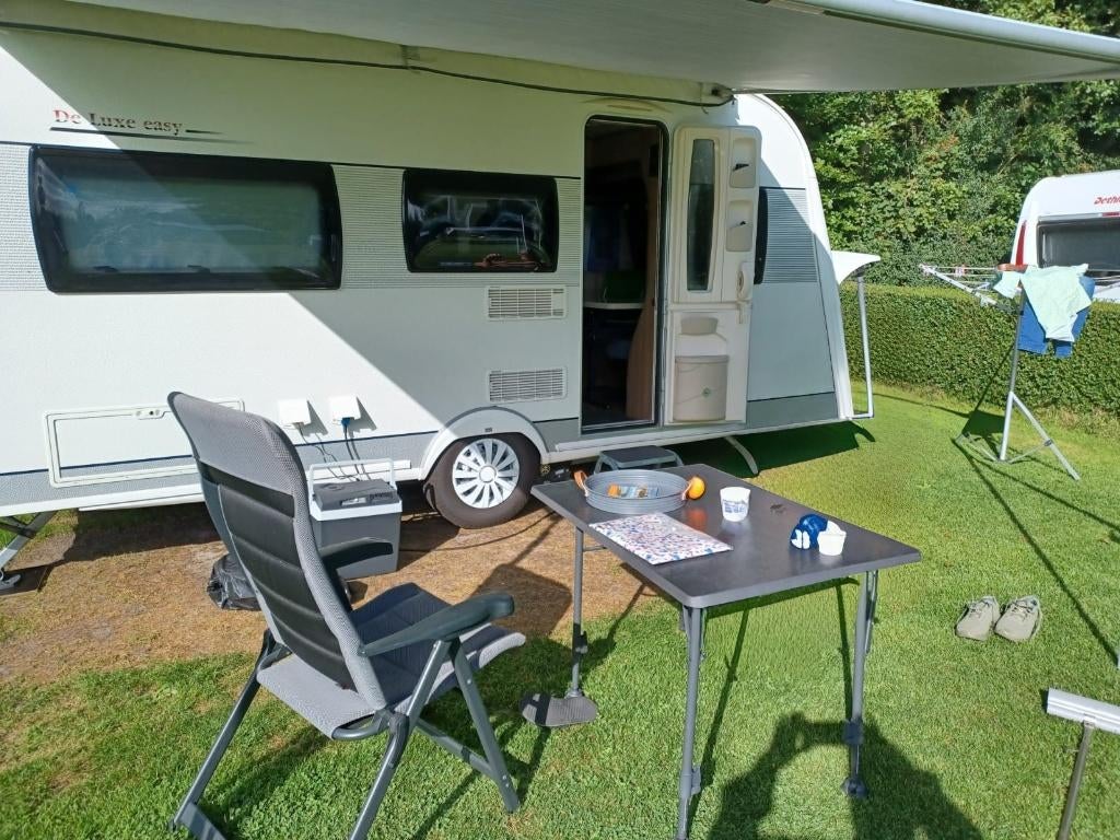 Hobby de luxe 460 LU met mover en zakluifel, 2 aparte bedden, Rondzit, Hobby, Particulier