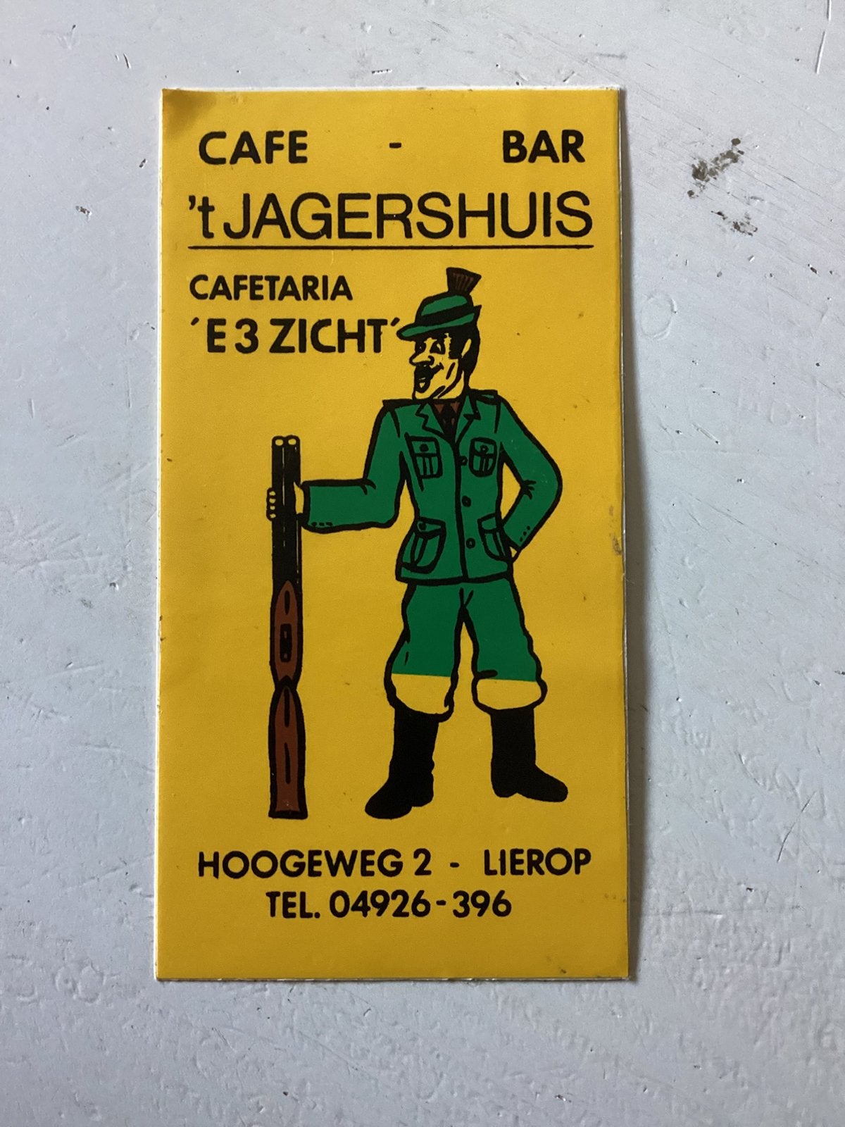 Sticker Cafe ‘t Jagershuis Lierop, Verzamelen, Verzenden, Zo goed als nieuw