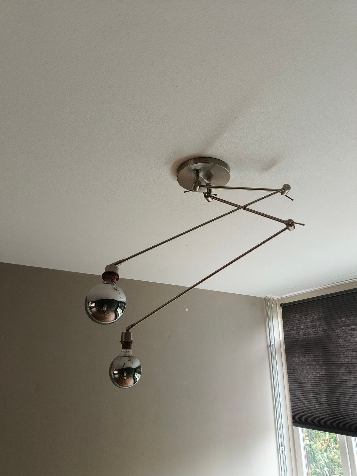Design Plafondlamp verstelbare armen, Ophalen, Zo goed als nieuw, Plafondlamp