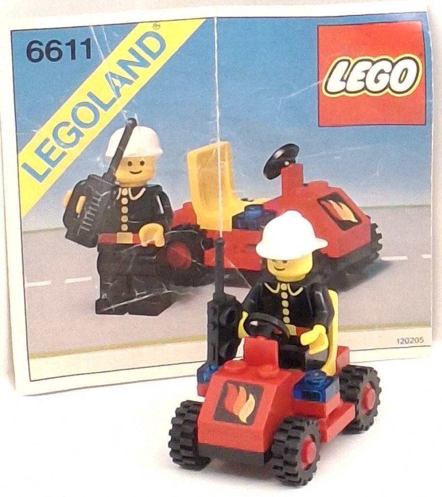 2x Legoland 6611 Fire Chief's Car. LEGO, Gebruikt, Lego, Ophalen of Verzenden, Compleet
