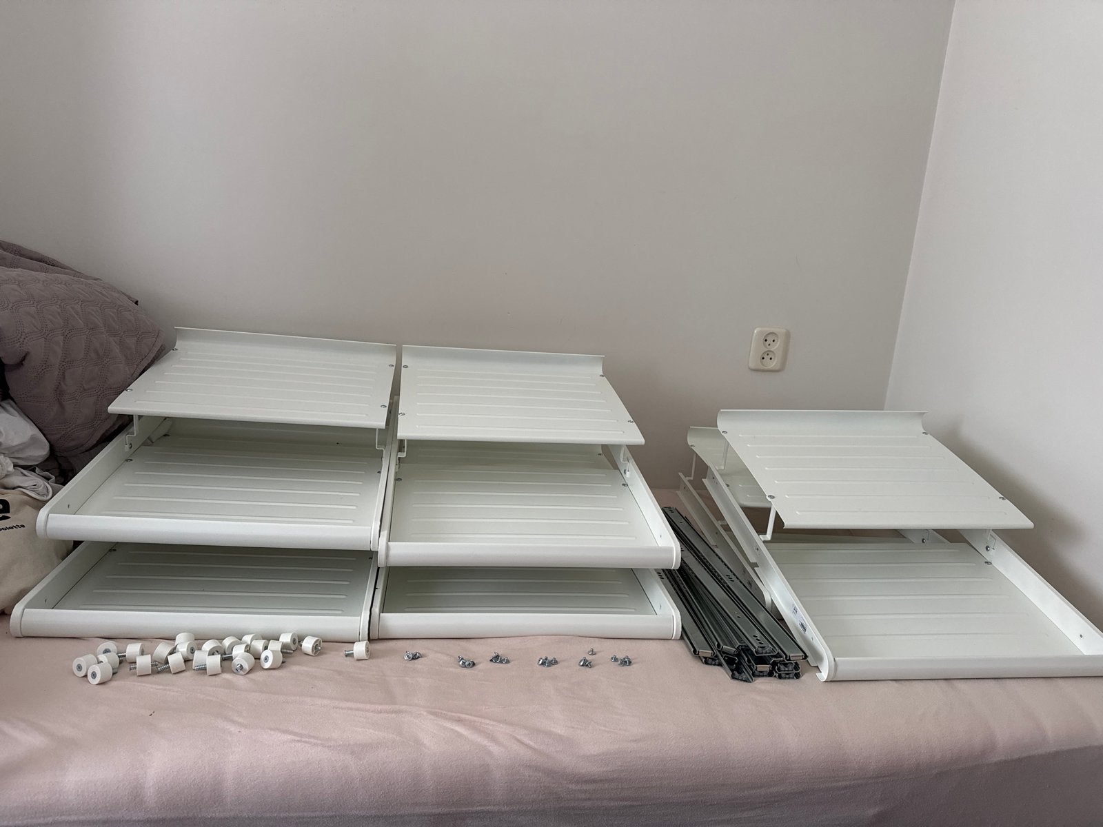 6x IKEA KOMPLEMENT Uittrekbaar schoenenrek wit 50x58 cm, Ophalen, Zo goed als nieuw