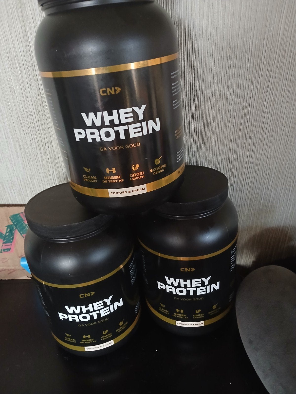 3x Cn Whey Protein cookies & cream  1000gram plus 7x 300gram, Ophalen of Verzenden, Nieuw, Poeder of Drank