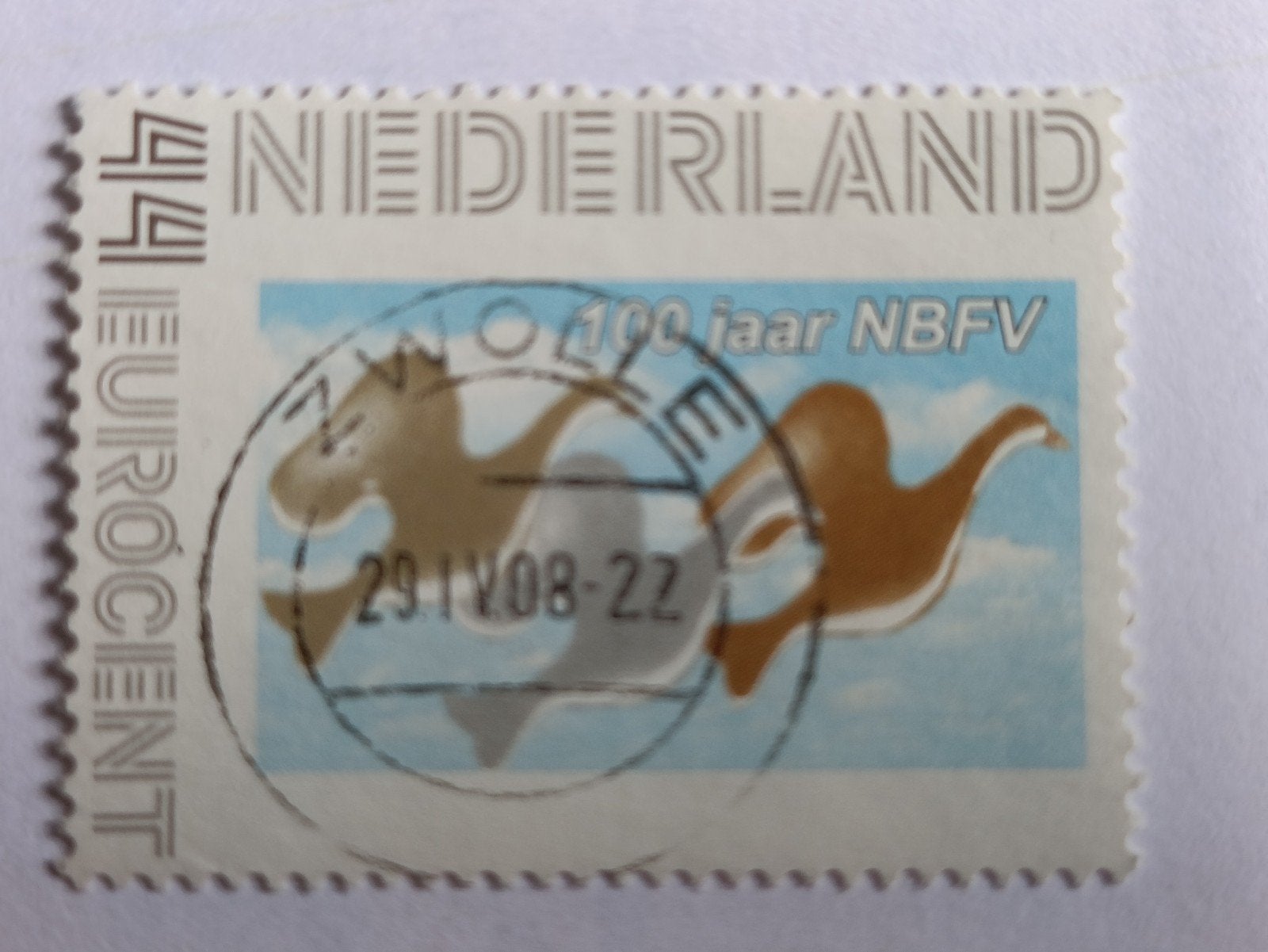 persoonlijke postzegel 44 eurocent - 100 jaar NBFV, Postzegels en Munten, Ophalen of Verzenden, Na 1940, Gestempeld