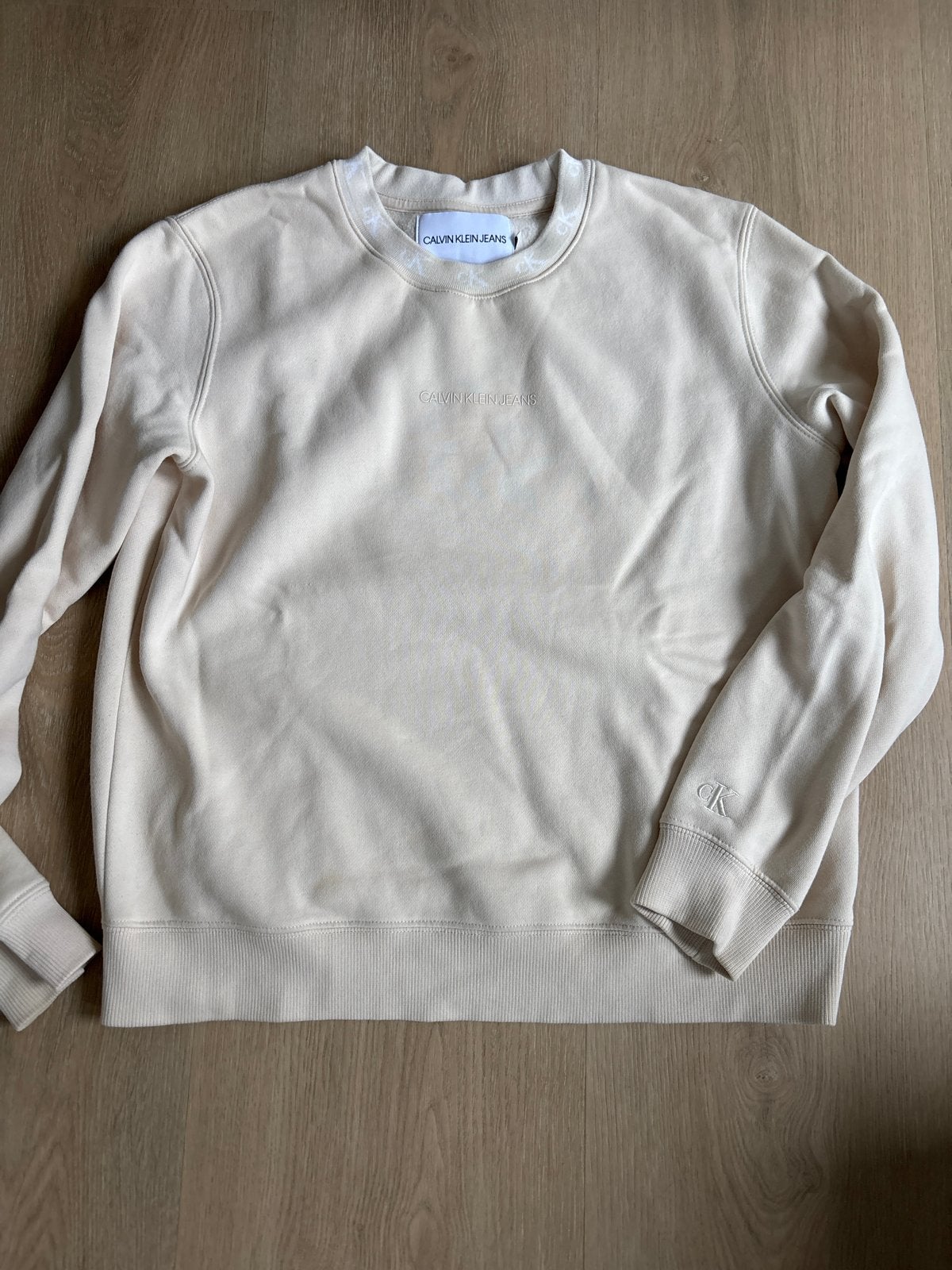 Calvin Klein Jeans sweater XS beige, Ophalen of Verzenden, Zo goed als nieuw, Maat 34 (XS) of kleiner, Beige