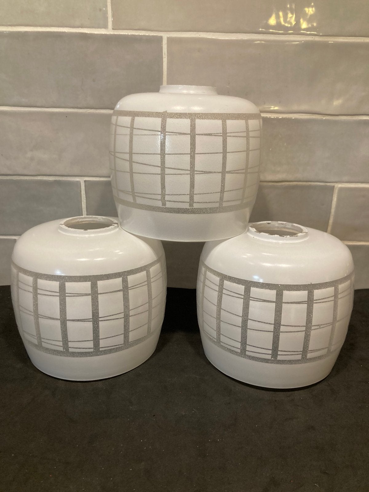 Vintage lampenkapje, glas (061026), Huis en Inrichting, Ophalen of Verzenden, Gebruikt, Wit, Glas