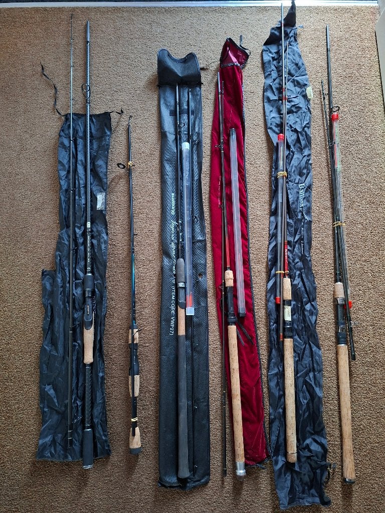 Diverse hengels (Shakespeare, Shimano, Browning, enz.), Watersport en Boten, Ophalen, Werphengel