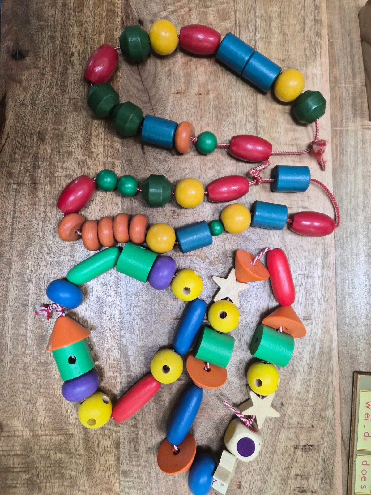 Houten rijgkralen voor kinderen, Ophalen, Gebruikt, Knutselen