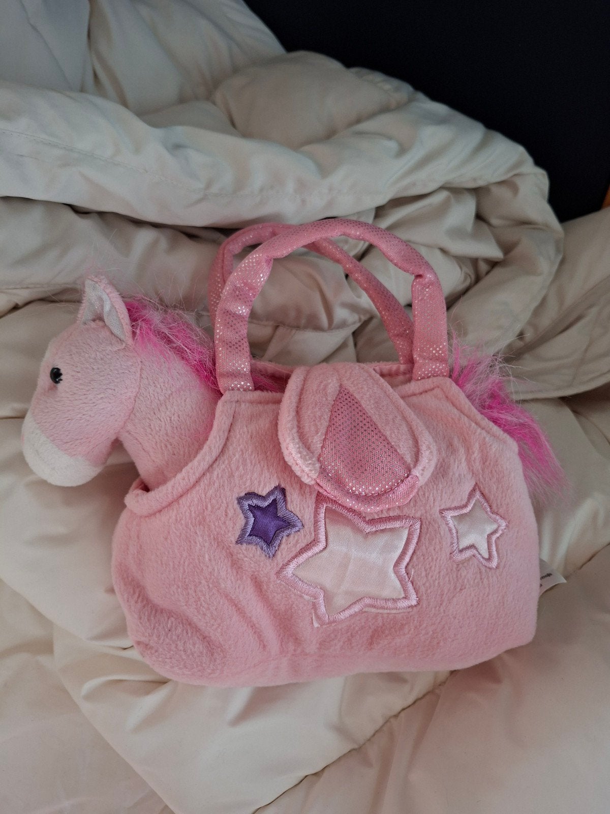 Roze knuffelpaardje met tasje - Princess Pony, Paard, Gebruikt, Overige merken, Overige karakters