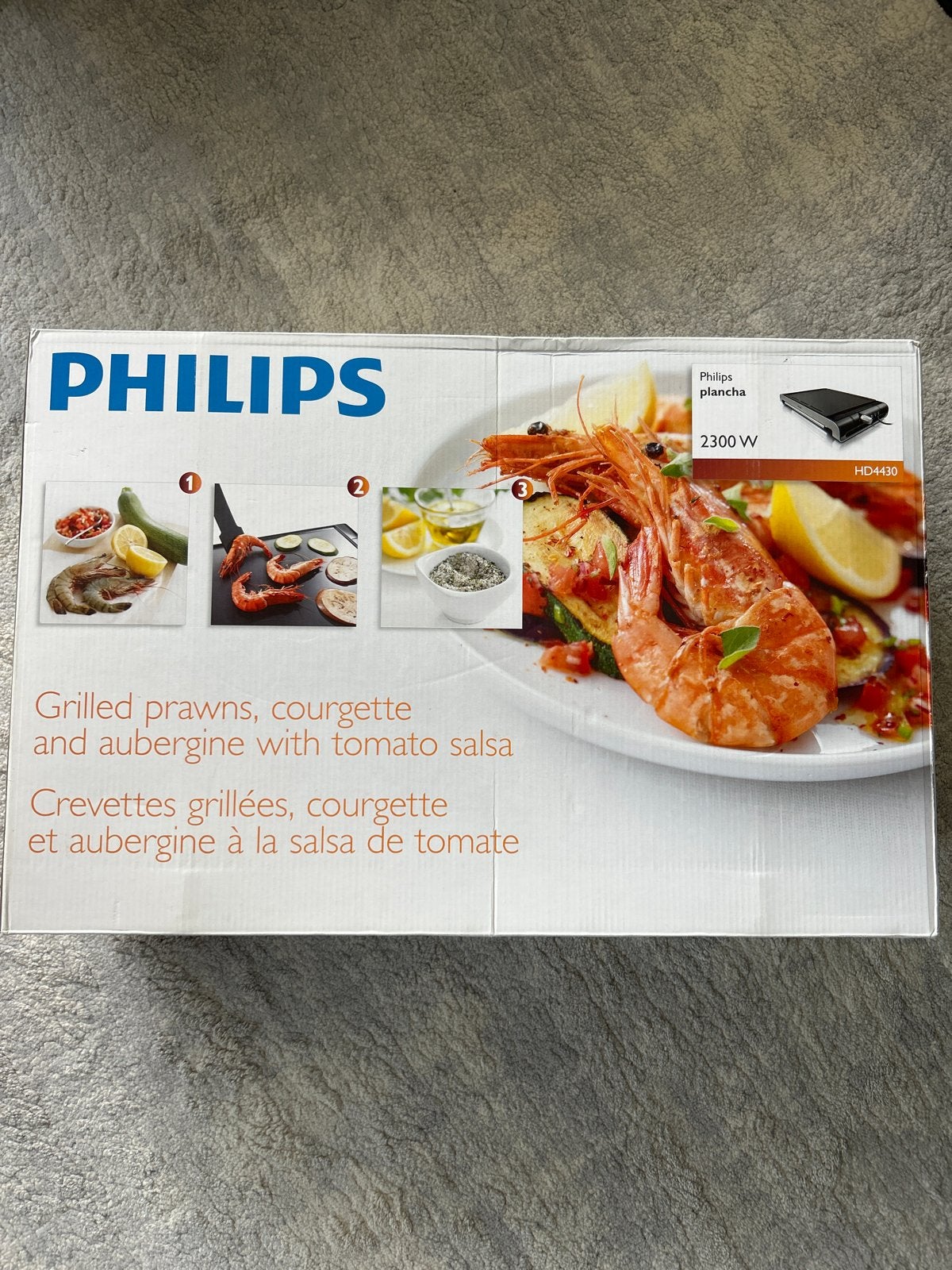 Philips Plancha Grill HD4430 - Nieuw in doos, Ophalen, Vaatwasmachinebestendig, Nieuw, Tafelgrill