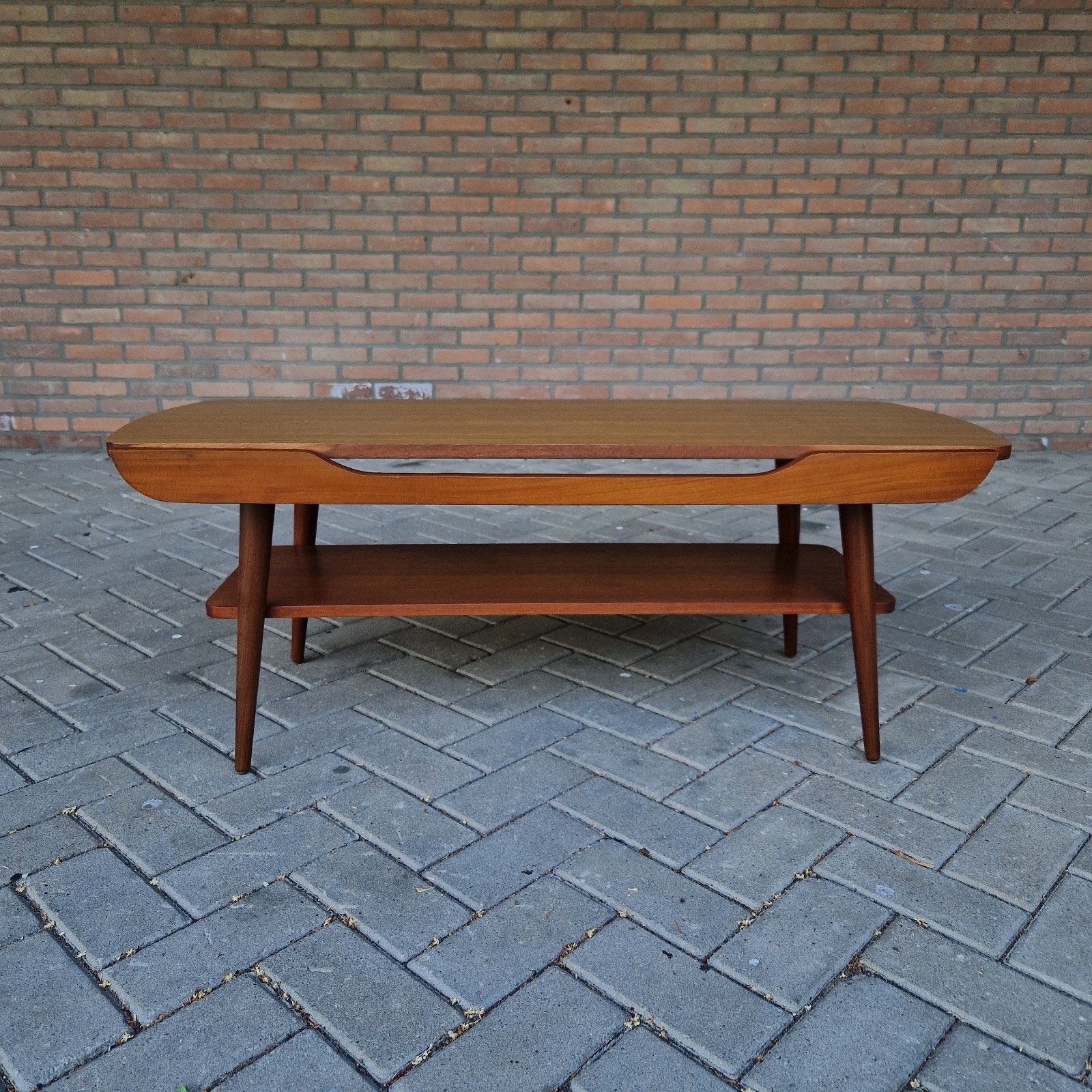 vintage salontafel mid century omkeerbaar blad Teeffelen, Ophalen of Verzenden