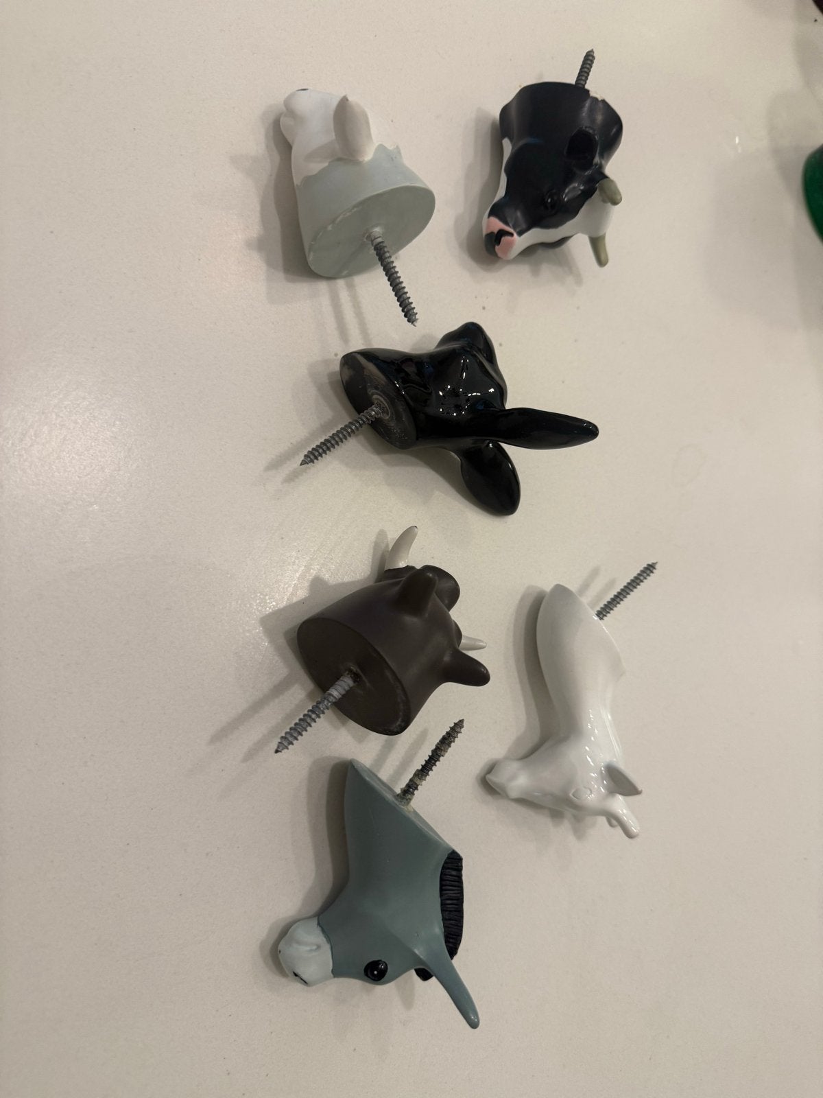 Leuke dieren kapstokhaakjes - set van 6, Ophalen, Gebruikt, Meerkleurig, Overige stijlen