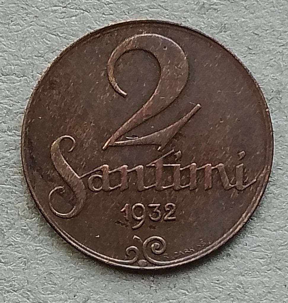 Letland, 2 santimi 1932, Ophalen of Verzenden, Overige landen, Losse munt