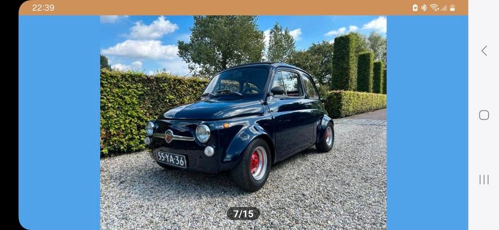 Fiat 500 R. Abarth look, Achterwielaandrijving, Blauw, Overige kleuren, Handgeschakeld