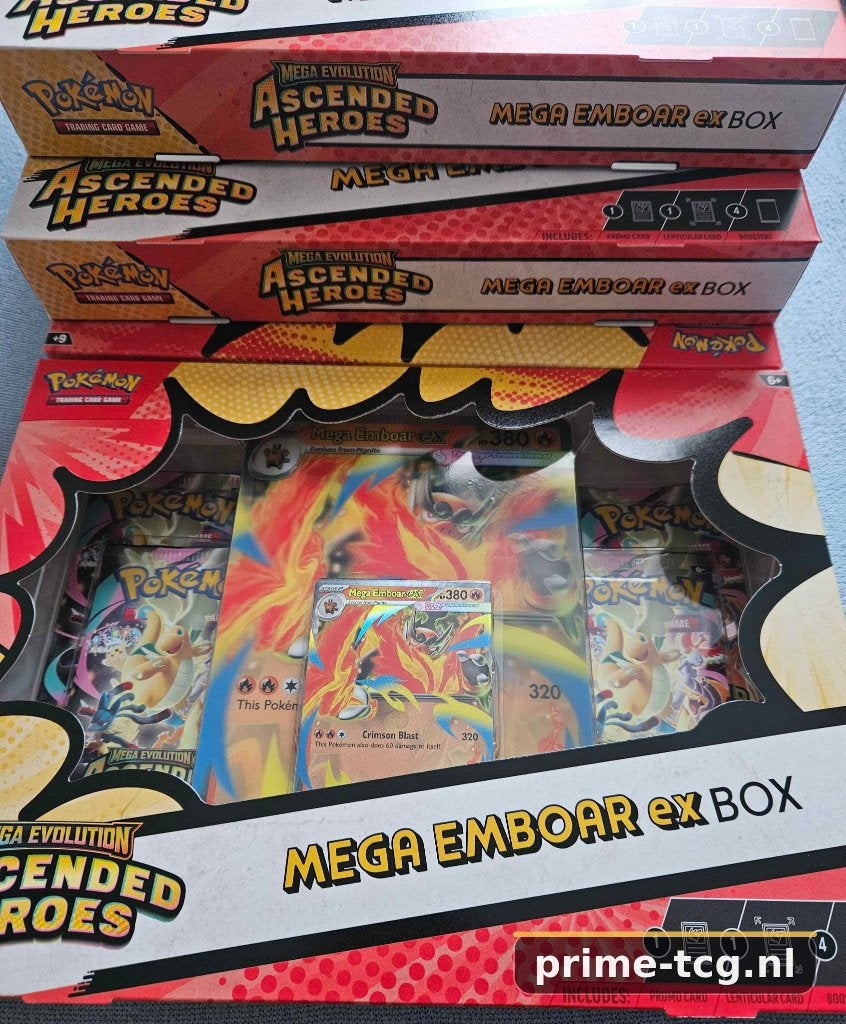 Pokémon Ascended Heroes – Mega Emboar ex Box, Ophalen, Nieuw, Boosterbox, Foil