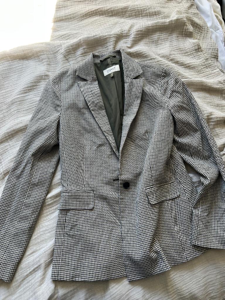 groene geruite esprit blazer, Kleding | Dames, Ophalen of Verzenden, Zo goed als nieuw, Jasje, Maat 34 (XS) of kleiner
