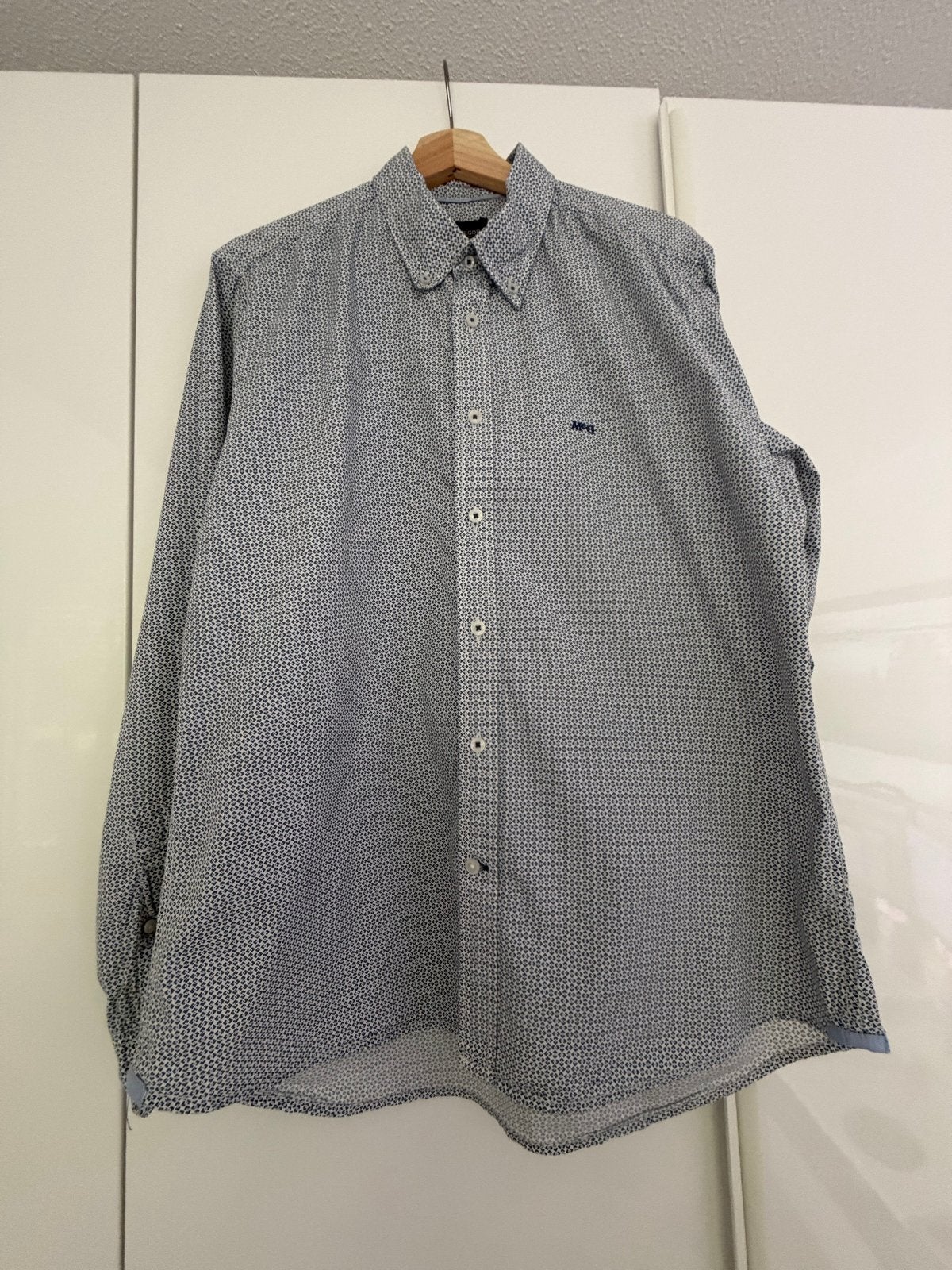 McGregor Herenoverhemd - Blauw/Wit Patroon, Kleding | Heren, Ophalen of Verzenden, Gedragen, Blauw, Halswijdte 41/42 (L)