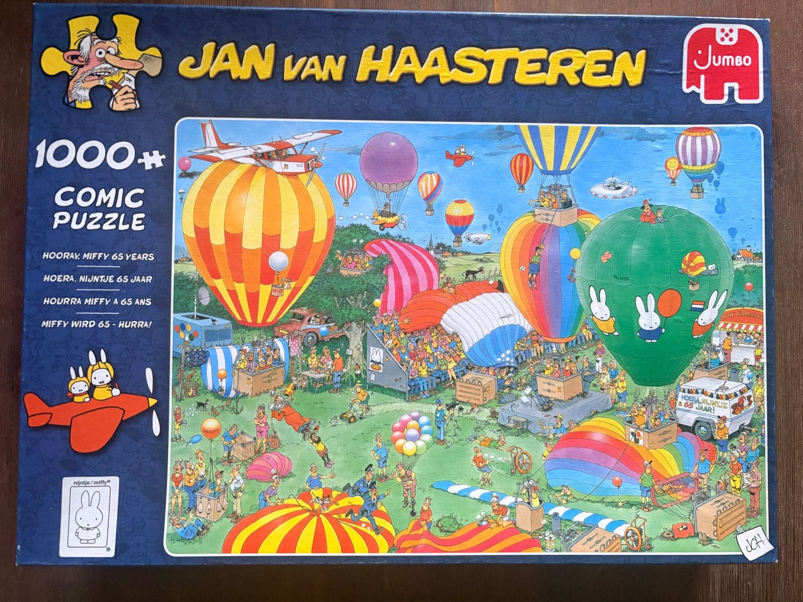 Jan van Haasteren 1000 stukjes - Hoera Nijntje 65 jaar!, Ophalen of Verzenden, 500 t/m 1500 stukjes, Zo goed als nieuw, Legpuzzel