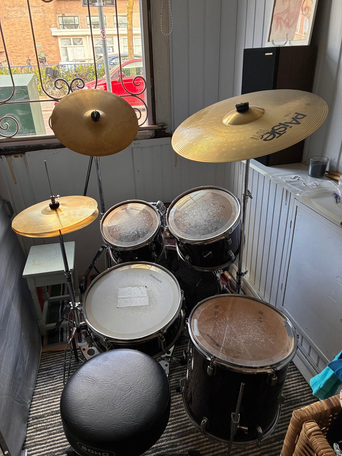 Akoestish drumstel z.g.a.n., Muziek en Instrumenten, Drumstellen en Slagwerk, Ophalen, Zo goed als nieuw, Overige merken
