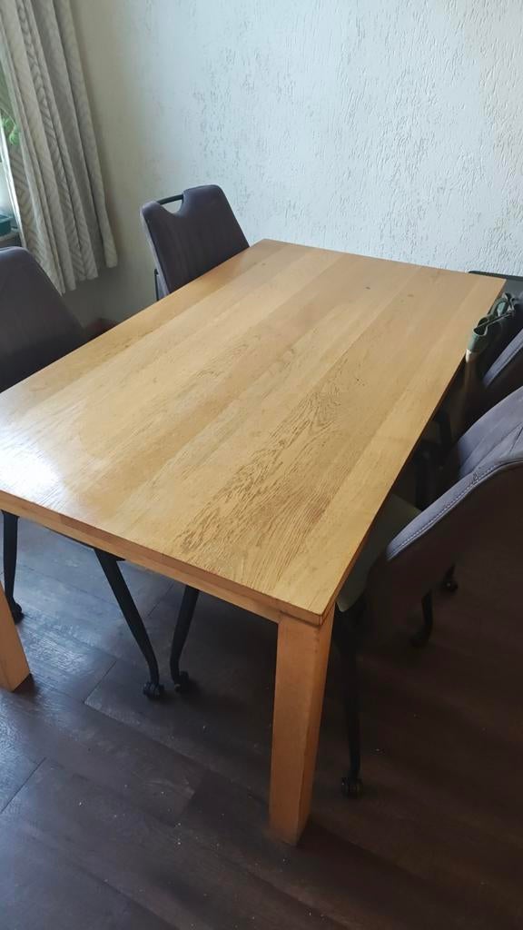 Houten tafel, Huis en Inrichting, Tafels | Eettafels, Ophalen, Rechthoekig, 50 tot 100 cm