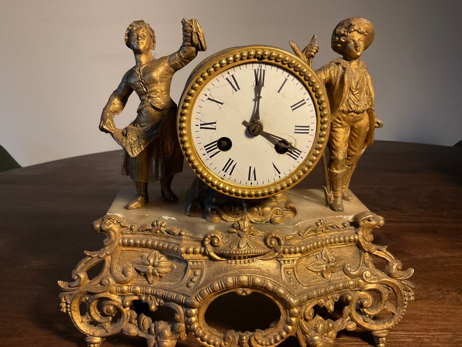 Franse Pendule met wit wijzerplaat, Ophalen of Verzenden