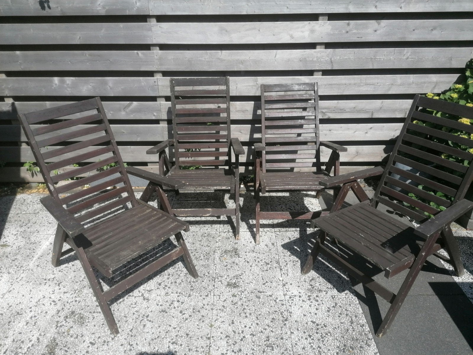 4x Tuinstoelen rugleuning verstelbaar, Ophalen, Gebruikt