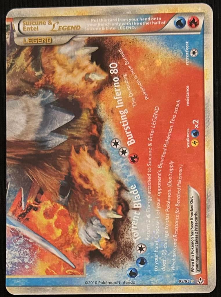 Suicune & Entei Legend (Bottom) 95/95 Ultra Rare, Ophalen of Verzenden, Nieuw, Losse kaart