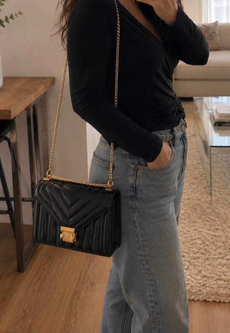 Michael kors echt leren tas, Ophalen of Verzenden, Zo goed als nieuw, Zwart, Handtas