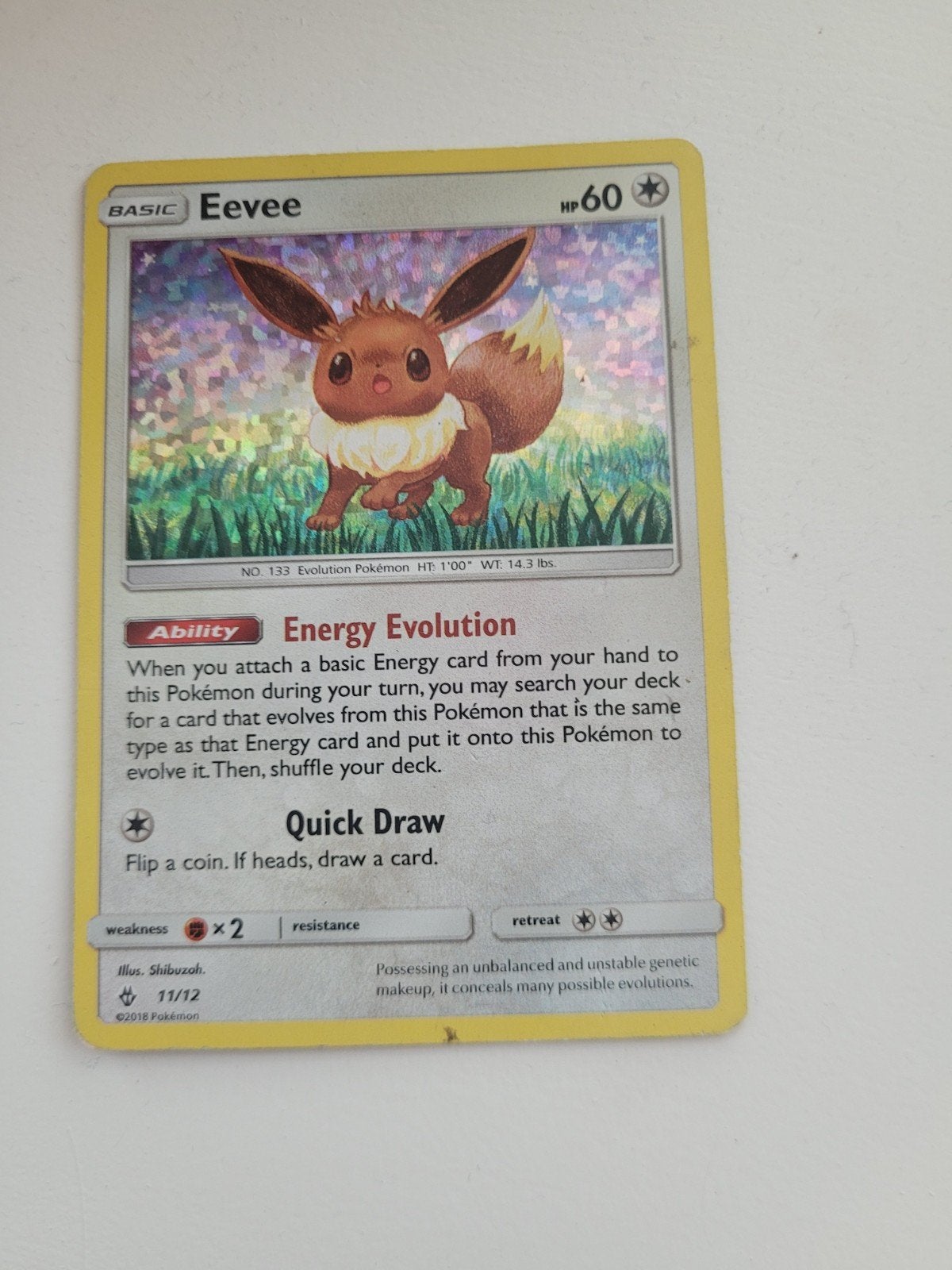 Pokémon Eevee Kaart, Ophalen, Zo goed als nieuw, Losse kaart