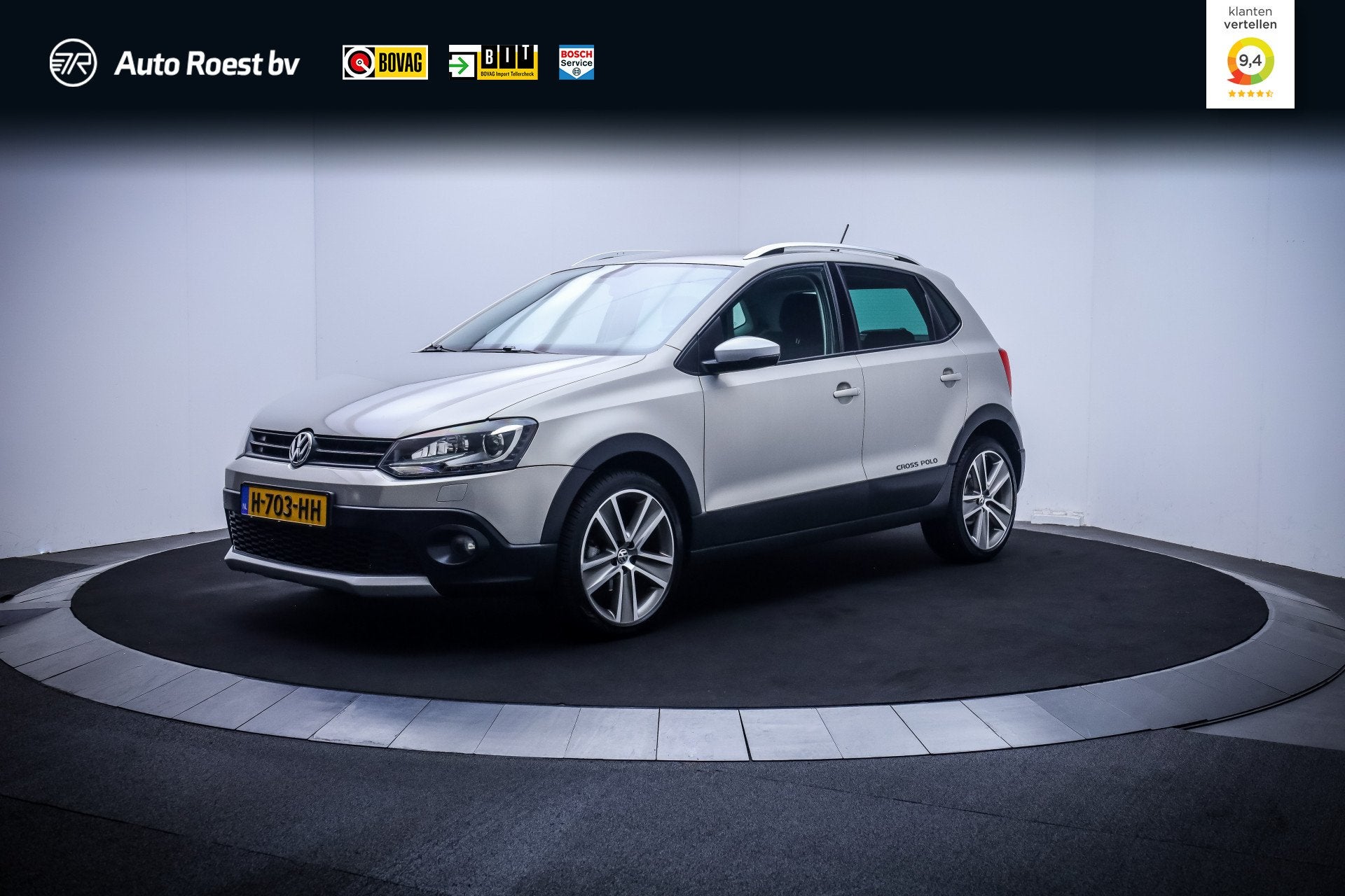 Volkswagen Polo 1.4-16V Dsg CROSS XENON | STOELVERW | NAVI |, Euro 5, Zwart, Bedrijf, 1000 kg