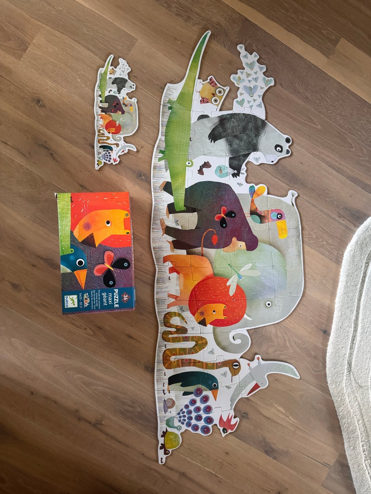 Djeco Maxi Reuzenpuzzel Dieren 36 stukjes, Kinderen en Baby's, Speelgoed | Kinderpuzzels, Ophalen of Verzenden, 10 tot 50 stukjes