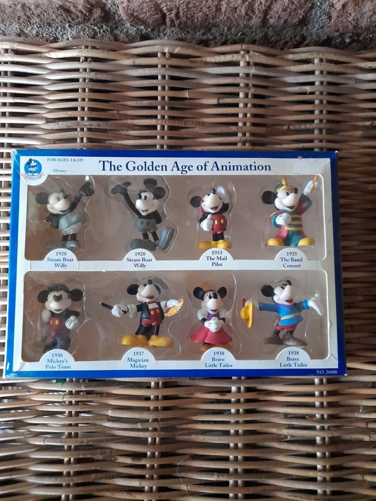 8 Disneyfiguren in origineel doosje, Verzamelen, Disney, Ophalen of Verzenden, Mickey Mouse, Zo goed als nieuw, Beeldje of Figuurtje