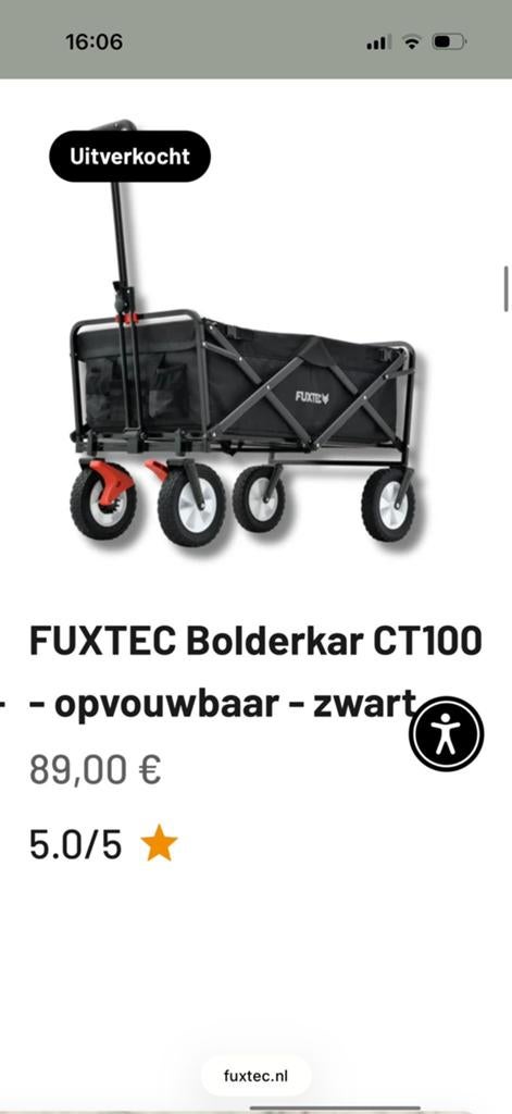 FUXTEC Bolderkar CT100 2x gebruikt, Ophalen, Zo goed als nieuw