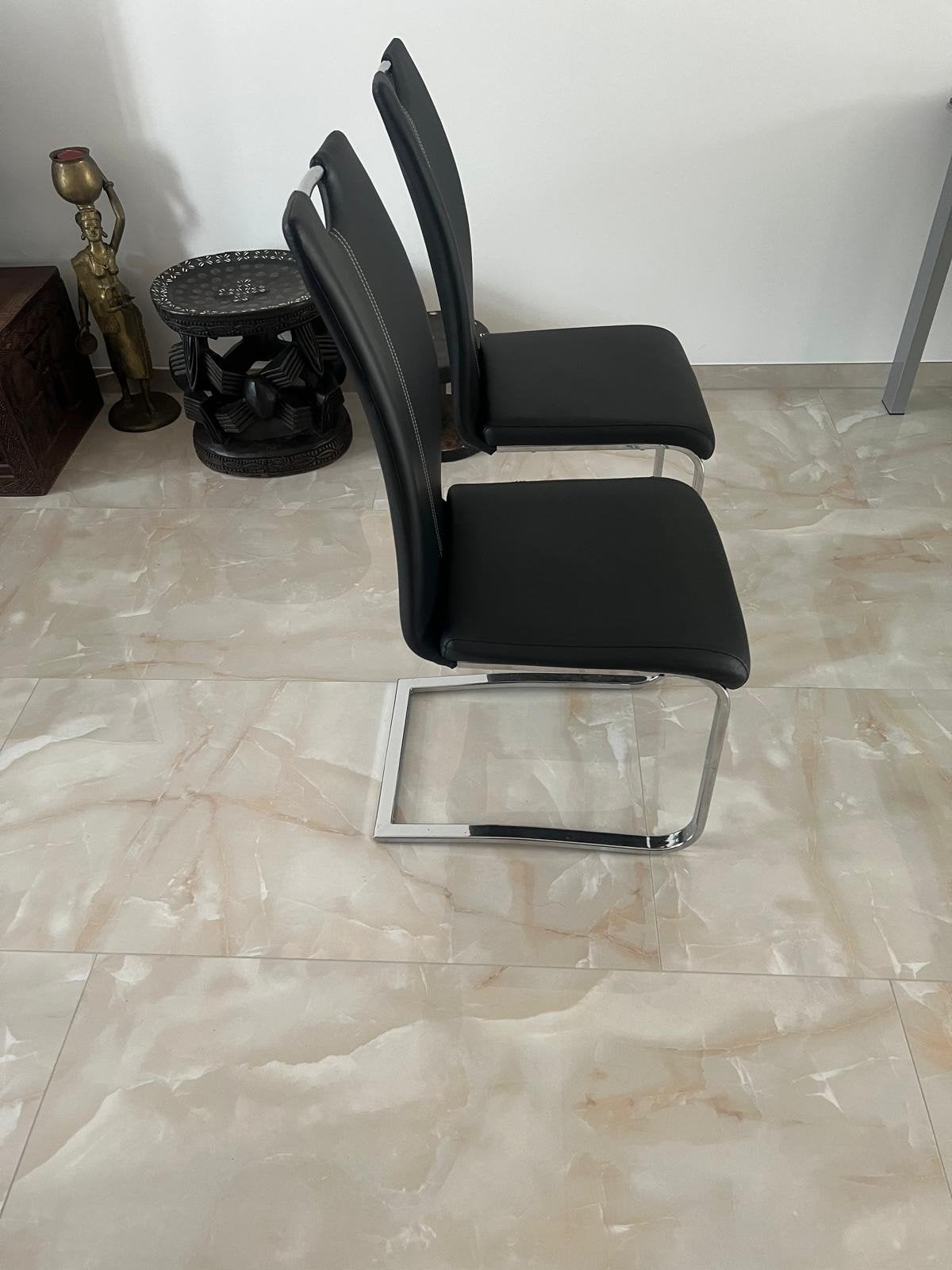 Zwarte eetkamerstoelen 5x, Huis en Inrichting, Stoelen, Ophalen, Gebruikt, Twee, Zwart