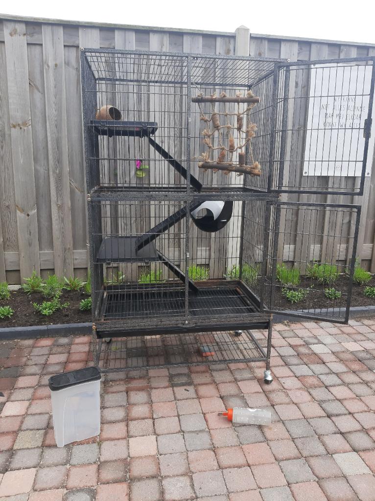 Ruime Knaagdierenkooi, Ophalen, Kooi, Gebruikt, 90 cm of meer