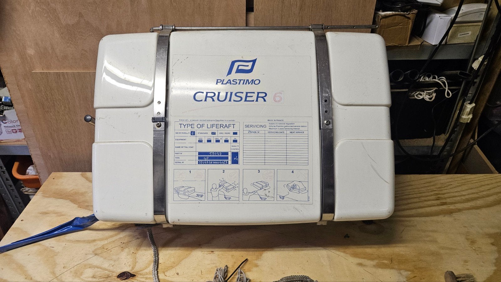 Plastimo Cruiser 6 reddingsvlot, Watersport en Boten, Ophalen, Gebruikt