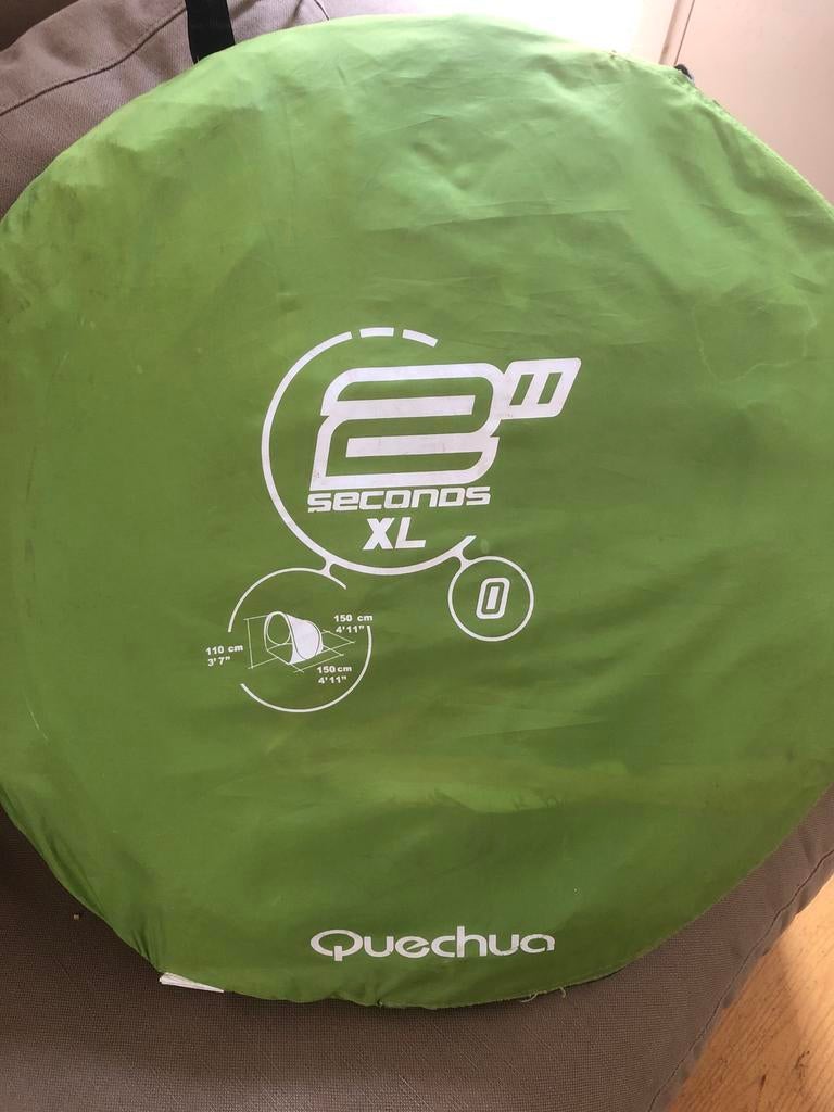 Quechua 2 Seconds XL 0 Pop-up Tent - Groen, Caravans en Kamperen, Tenten, Ophalen of Verzenden, Zo goed als nieuw, Tot en met 2