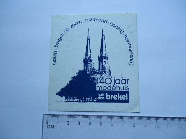 sticker oud Bergen Zoom Horst Heythuysen VD BREKEL mode huis, Verzamelen, Verzenden, Zo goed als nieuw, Bedrijf of Vereniging